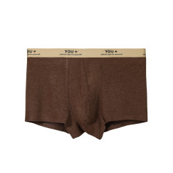 維姆工作室 美拉德無痕撞色磨毛內褲男款平角男士四角男生秋冬款