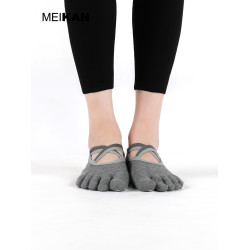 MEIKAN抗菌襪普拉提襪瑜珈襪地板襪專業防滑運動健身襪五指襪子
