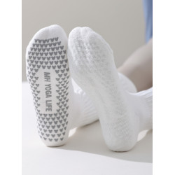 新品秋冬長筒瑜珈襪子專業防滑普拉提加厚小腿襪女健身運動堆堆襪