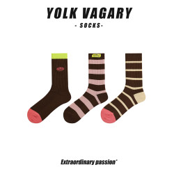 yolkvagary韓版秋冬中襪子女筒潮復古網紅堆堆襪長款襪純棉小衆潮