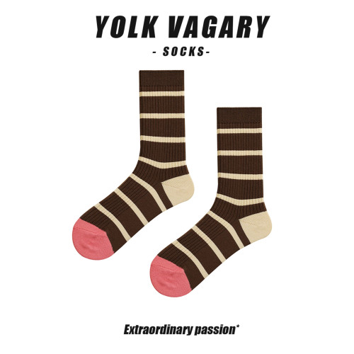 yolkvagary韓版秋冬中襪子女筒潮復古網紅堆堆襪長款襪純棉小衆潮 yolkvagary韓版秋冬中襪子女筒潮復古網紅堆堆襪長款襪純棉小衆潮