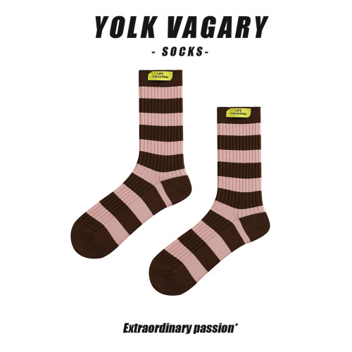 yolkvagary韓版秋冬中襪子女筒潮復古網紅堆堆襪長款襪純棉小衆潮 yolkvagary韓版秋冬中襪子女筒潮復古網紅堆堆襪長款襪純棉小衆潮