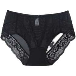 黑蕾絲內褲女性感透明無痕純棉抗菌高腰大碼胖mm三角2025新款春夏
