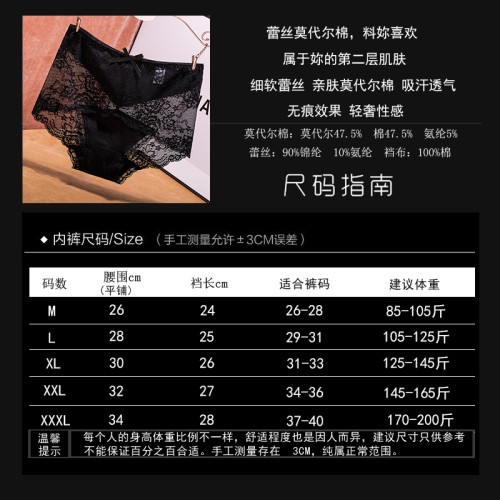 黑蕾絲內褲女性感透明無痕純棉抗菌高腰大碼胖mm三角2025新款春夏 黑蕾絲內褲女性感透明無痕純棉抗菌高腰大碼胖mm三角2025新款春夏