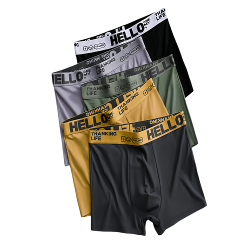 5條男士內褲抗菌寬松純棉檔透氣大碼青少年運動四角短褲衩男學生