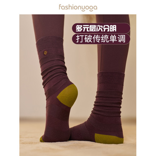 凡聖瑜珈服時尚長筒舒適棉感毛毛蟲彈力棉襪子2雙裝FW039 凡聖瑜珈服時尚長筒舒適棉感毛毛蟲彈力棉襪子2雙裝FW039