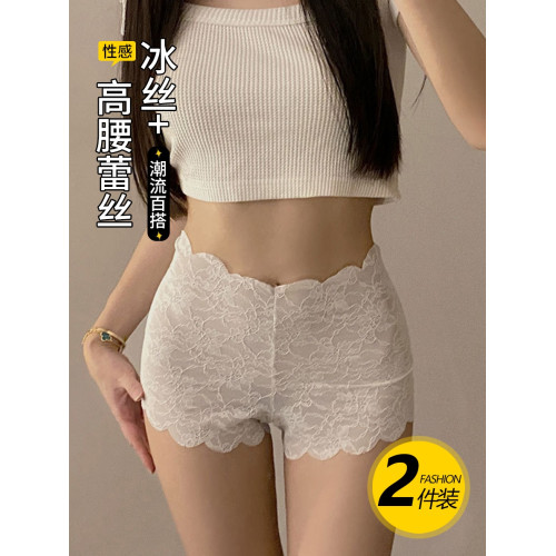 打底褲女高腰蕾絲花邊防走光女無痕平角四角褲日系甜美輕薄安全褲 打底褲女高腰蕾絲花邊防走光女無痕平角四角褲日系甜美輕薄安全褲