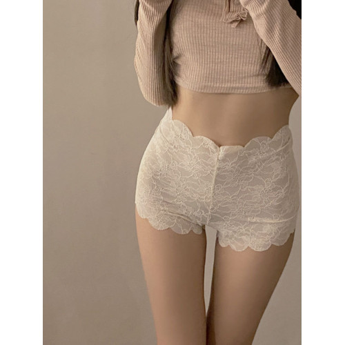 打底褲女高腰蕾絲花邊防走光女無痕平角四角褲日系甜美輕薄安全褲 打底褲女高腰蕾絲花邊防走光女無痕平角四角褲日系甜美輕薄安全褲