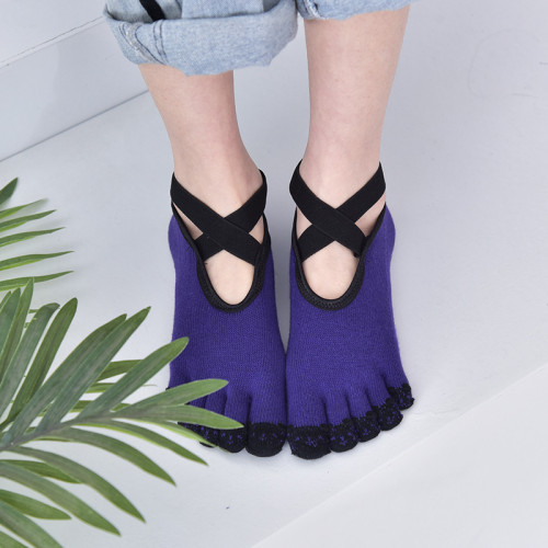 瑜珈五指襪潮專業防滑透氣分腳趾襪普拉提襪高彈交叉松緊帶運動襪 瑜珈五指襪潮專業防滑透氣分腳趾襪普拉提襪高彈交叉松緊帶運動襪