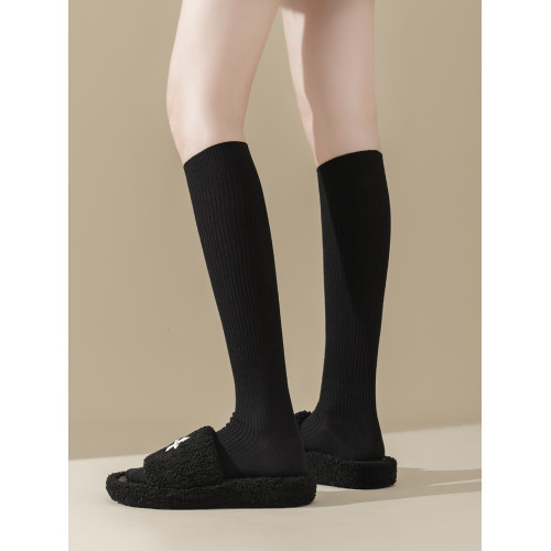 日韓系jk黑白咖純色棉雙針壓力美拉德美腿塑形長高筒小腿女襪子 日韓系jk黑白咖純色棉雙針壓力美拉德美腿塑形長高筒小腿女襪子