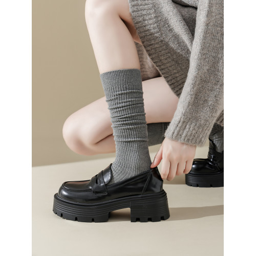 日韓系jk黑白咖純色棉雙針壓力美拉德美腿塑形長高筒小腿女襪子 日韓系jk黑白咖純色棉雙針壓力美拉德美腿塑形長高筒小腿女襪子