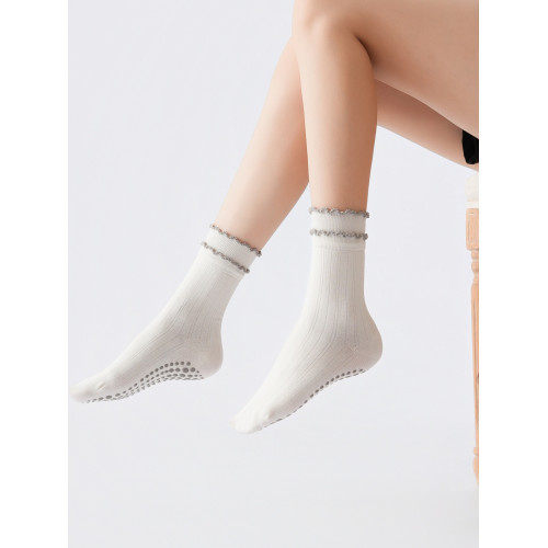 雙層花邊瑜珈襪防滑專業親膚透氣防滑地板襪韓系學院風甜美百搭女 雙層花邊瑜珈襪防滑專業親膚透氣防滑地板襪韓系學院風甜美百搭女