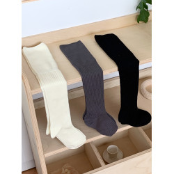 細細條 過膝襪女ins日系簡約風秋冬百搭純色jk顯瘦大腿襪竪紋長襪