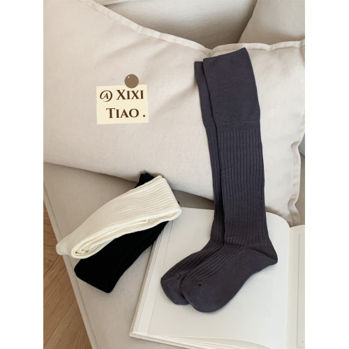 細細條 過膝襪女ins日系簡約風秋冬百搭純色jk顯瘦大腿襪竪紋長襪 細細條 過膝襪女ins日系簡約風秋冬百搭純色jk顯瘦大腿襪竪紋長襪