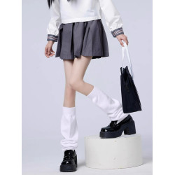 JK平板泡泡襪70cm日本校供加寬砲姐堆堆腿襪顯瘦秋冬長中筒大象襪