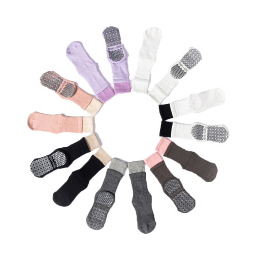 2025瑜珈專用秋冬加厚中筒防滑襪女款健身普拉提室內運動瑜珈褲