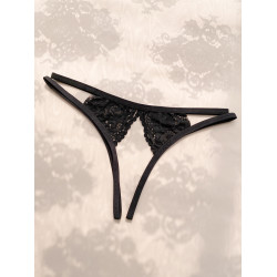 法式蕾絲花邊綁帶開襠內褲本命年紅色性感誘惑丁字褲火辣T褲全透