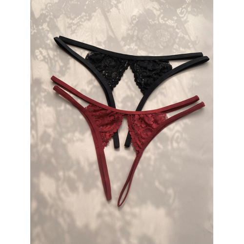 法式蕾絲花邊綁帶開襠內褲本命年紅色性感誘惑丁字褲火辣T褲全透 法式蕾絲花邊綁帶開襠內褲本命年紅色性感誘惑丁字褲火辣T褲全透