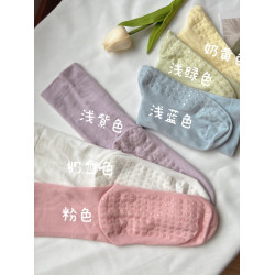 腳底防滑清新馬卡龍淺色拖鞋涼鞋防滑夏季薄款無骨堆堆寬松月子襪