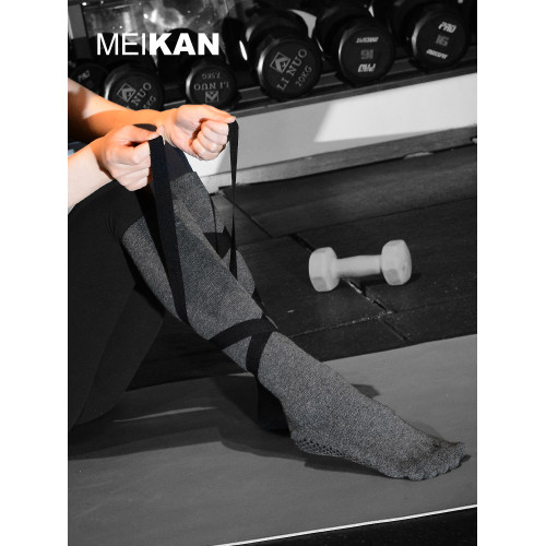 MEIKAN女士跳操瑜珈襪高長筒五指透氣防滑壓力綁帶舞蹈襪地板襪子 MEIKAN女士跳操瑜珈襪高長筒五指透氣防滑壓力綁帶舞蹈襪地板襪子