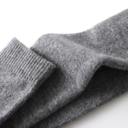 100%純山羊絨長筒襪保暖過膝護腿高筒半筒襪厚款高彈男女士秋冬季