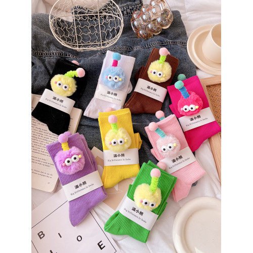 超萌天線毛毛玩偶襪子女日系可愛搞怪創意卡通娃娃中筒襪潮ins秋 超萌天線毛毛玩偶襪子女日系可愛搞怪創意卡通娃娃中筒襪潮ins秋