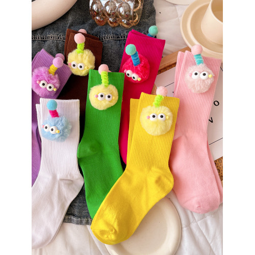 超萌天線毛毛玩偶襪子女日系可愛搞怪創意卡通娃娃中筒襪潮ins秋 超萌天線毛毛玩偶襪子女日系可愛搞怪創意卡通娃娃中筒襪潮ins秋