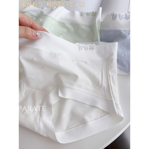 莫代爾敲柔軟無痕不肋肉~小愛心中低腰純色三角內褲青年少女舒適