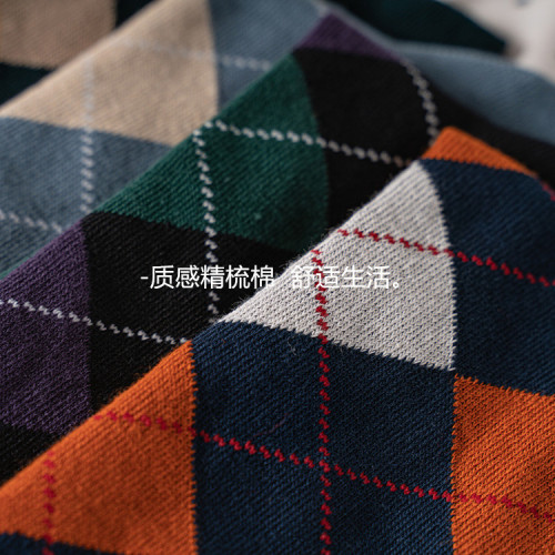 出口日本無骨襪子男中高筒襪菱格潮男秋冬純棉商務男襪抗菌防臭 出口日本無骨襪子男中高筒襪菱格潮男秋冬純棉商務男襪抗菌防臭