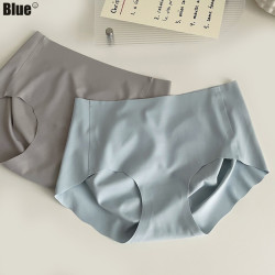 可健身穿冰絲無痕內褲女一片式3D蜜桃臀不卡屁蠶絲襠中腰三角褲
