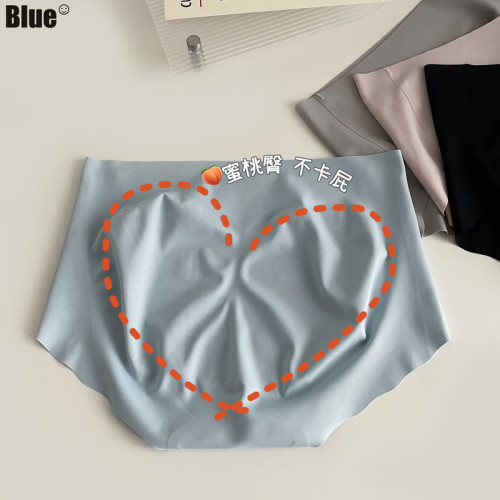 可健身穿冰絲無痕內褲女一片式3D蜜桃臀不卡屁蠶絲襠中腰三角褲 可健身穿冰絲無痕內褲女一片式3D蜜桃臀不卡屁蠶絲襠中腰三角褲