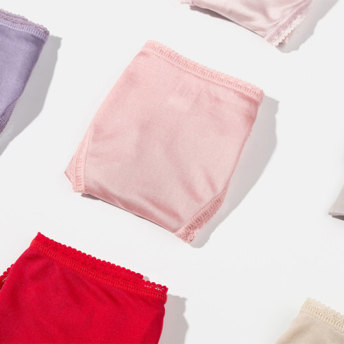 不起球不掉色 低腰真絲內褲女 舒適性感無痕透氣女士三角蠶絲短褲