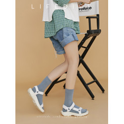 百搭女士中筒襪棉襪春秋季長襪純色襪子女學院風女生襪莫蘭迪色系