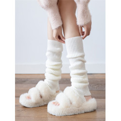 粉色襪套女雪地靴針織腿套芭蕾風白色小腿保暖Y2K辣妹秋冬堆堆襪