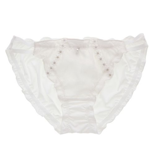 月色芭蕾~牛嬭絲女士內褲可愛雛菊少女高開叉雙細邊絲滑三角褲