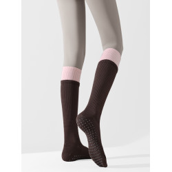 瑜珈襪子女無骨壓力騎行長筒小腿襪跳操健身普拉提專業防滑運動襪