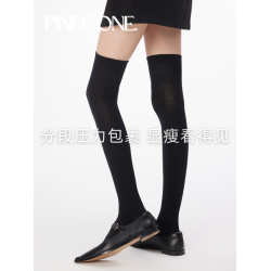 過膝襪女秋冬黑色長筒襪壓力瘦腿JK襪子無骨純棉打底護膝大腿襪