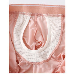 襠部側邊開口男士平角內褲冰絲太空艙分倉舒適四角透氣輕薄短褲衩