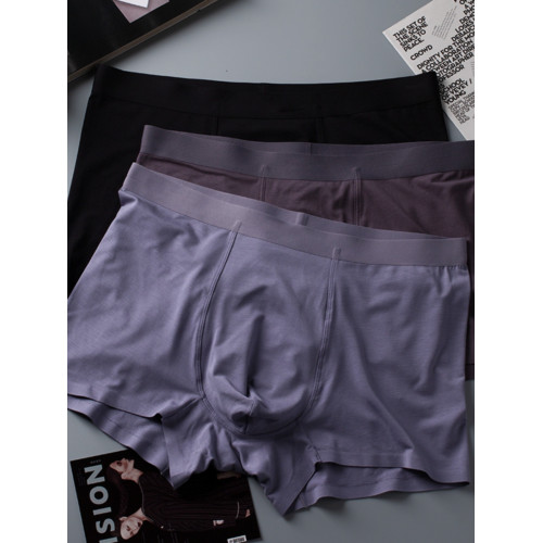 純黑色青少年內褲男士無痕莫代爾平角褲四角薄款抗菌純棉襠短褲頭 純黑色青少年內褲男士無痕莫代爾平角褲四角薄款抗菌純棉襠短褲頭