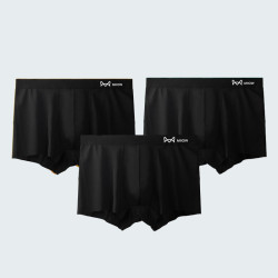 貓人男士內褲黑色冰絲石墨烯抗菌透氣平角男夏季速乾運動四角短褲