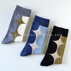 滿49 秋冬新款拼色撞色圓點中筒短襪子女日系復古棉襪小衆ins