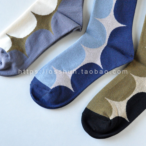 滿49 秋冬新款拼色撞色圓點中筒短襪子女日系復古棉襪小衆ins