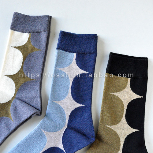 滿49 秋冬新款拼色撞色圓點中筒短襪子女日系復古棉襪小衆ins