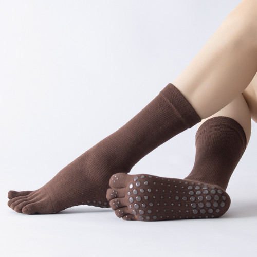 紅色瑜珈襪子防滑專業女五指襪室內地板襪成人防滑襪普拉提襪子 紅色瑜珈襪子防滑專業女五指襪室內地板襪成人防滑襪普拉提襪子