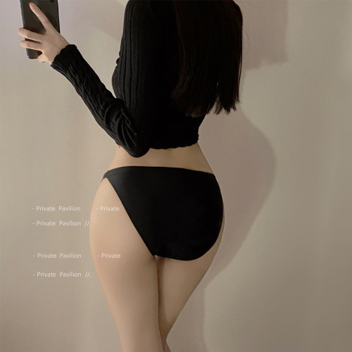 歐美無痕內褲女運動純棉抗菌全棉檔性感新款低腰女士黑色三角褲頭 歐美無痕內褲女運動純棉抗菌全棉檔性感新款低腰女士黑色三角褲頭