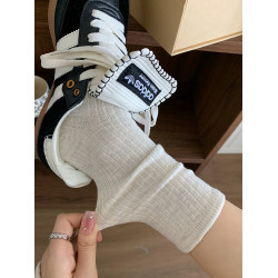 白色襪子女中筒襪春秋季款棉襪ins潮竪條紋顯瘦運動純色長堆堆襪