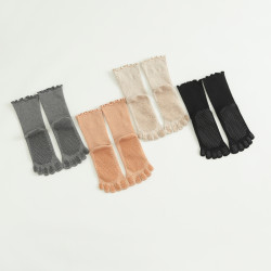 瑜珈襪女專業普拉提襪子防滑中筒分趾壓力運動健身室內五指襪