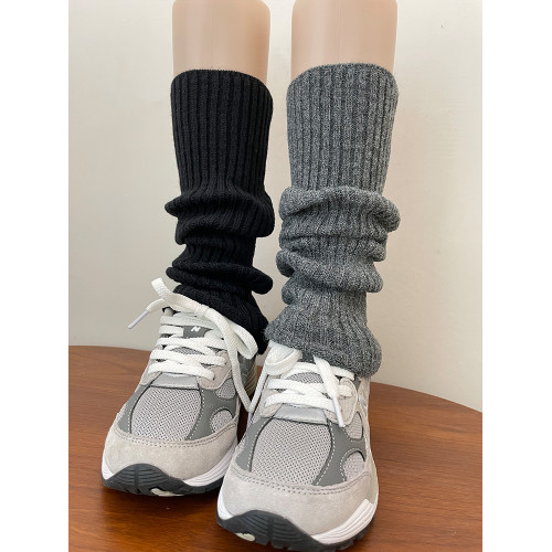 37cm羊毛襪套女秋冬季加絨深灰色針織腿套搭配鯊魚褲雪地靴堆堆襪 37cm羊毛襪套女秋冬季加絨深灰色針織腿套搭配鯊魚褲雪地靴堆堆襪