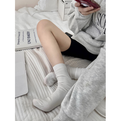 深灰色襪子女春秋款ins潮日系簡約基礎款jk竪條紋純棉中筒堆堆襪 深灰色襪子女春秋款ins潮日系簡約基礎款jk竪條紋純棉中筒堆堆襪
