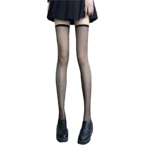 高筒過膝襪黑絲襪蕾絲夏季超薄長筒襪jk網紅超火半截防勾絲ins潮 高筒過膝襪黑絲襪蕾絲夏季超薄長筒襪jk網紅超火半截防勾絲ins潮